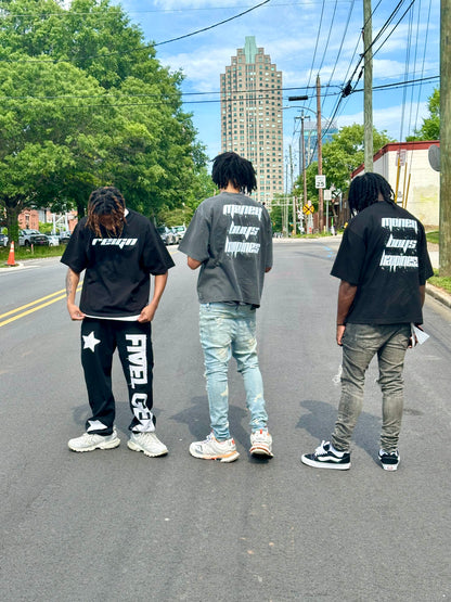 Money Buys Happiness Oversized Box Tee - Black