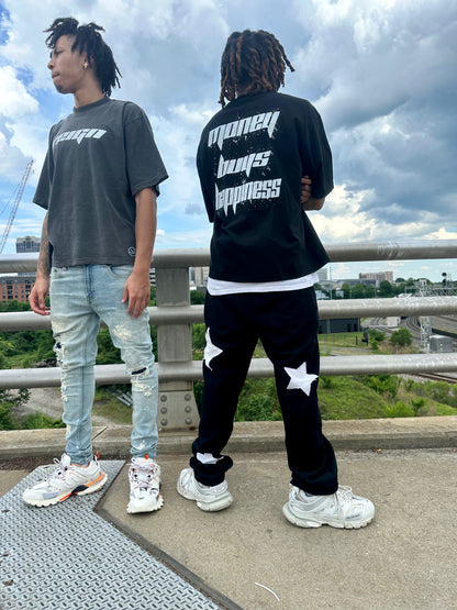 Money Buys Happiness Oversized Box Tee - Shadow