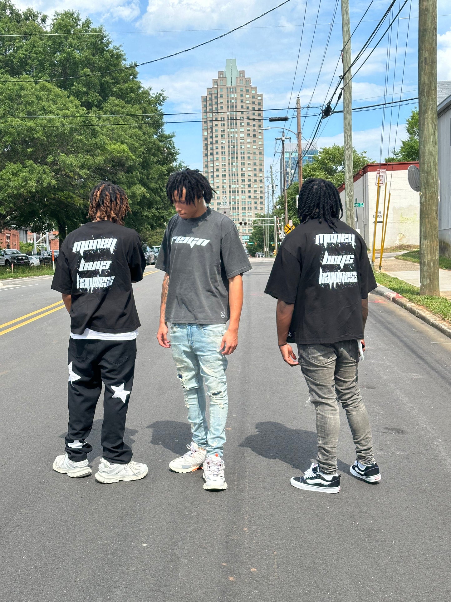 Money Buys Happiness Oversized Box Tee - Shadow