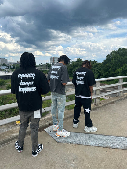Money Buys Happiness Oversized Box Tee - Black