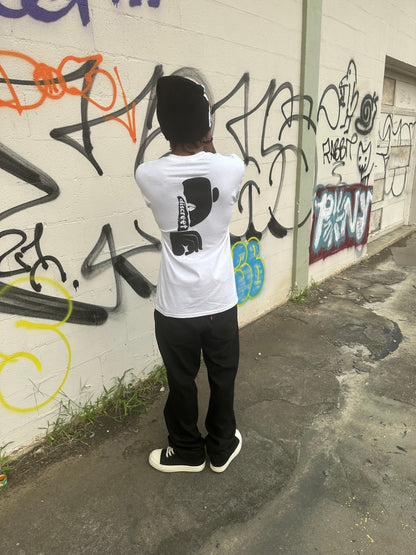 Discreet Alternate Black on White Tee
