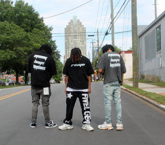 Money Buys Happiness Oversized Box Tee - Black